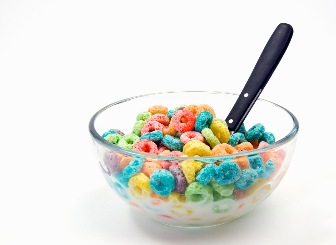 Bowl of fruit loops cereal representing a chaotic mixture